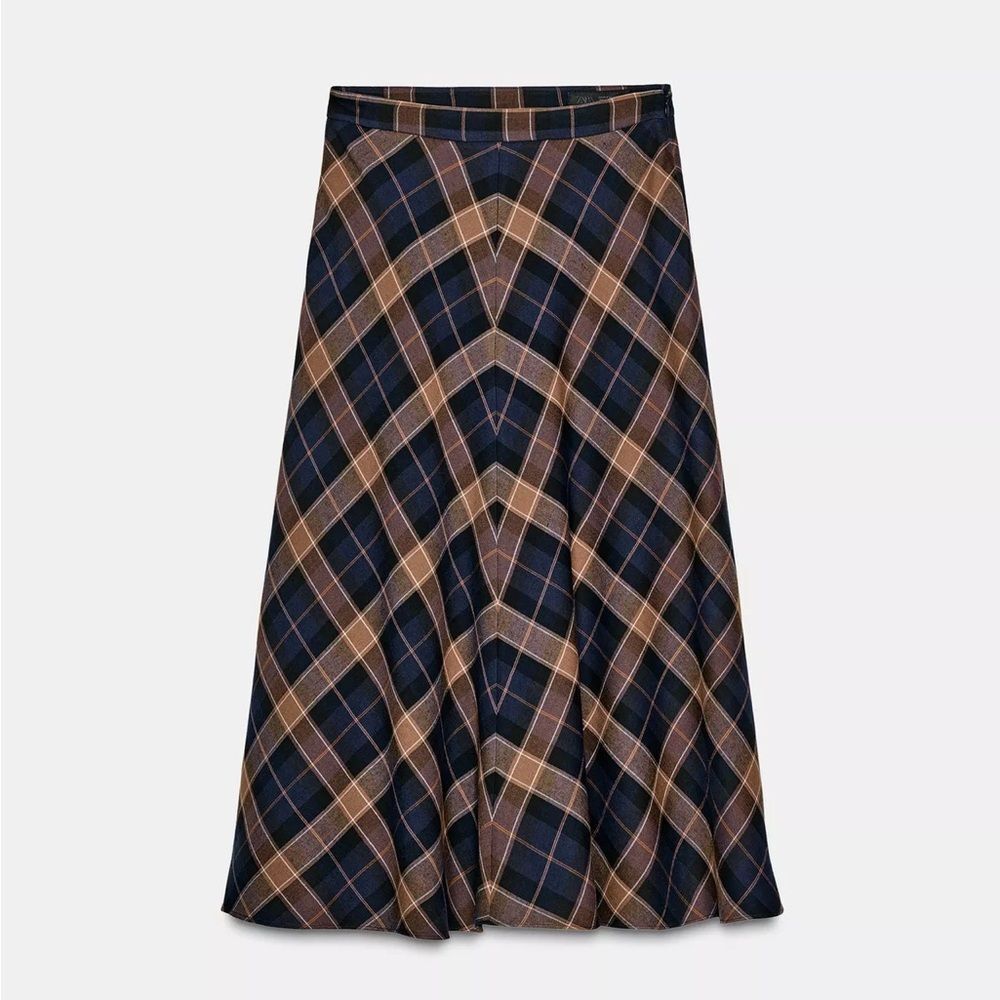ZARA CHECK CAPE SKIRT ZW COLLECTION LIMITED EDITION - Picture 9 of 9